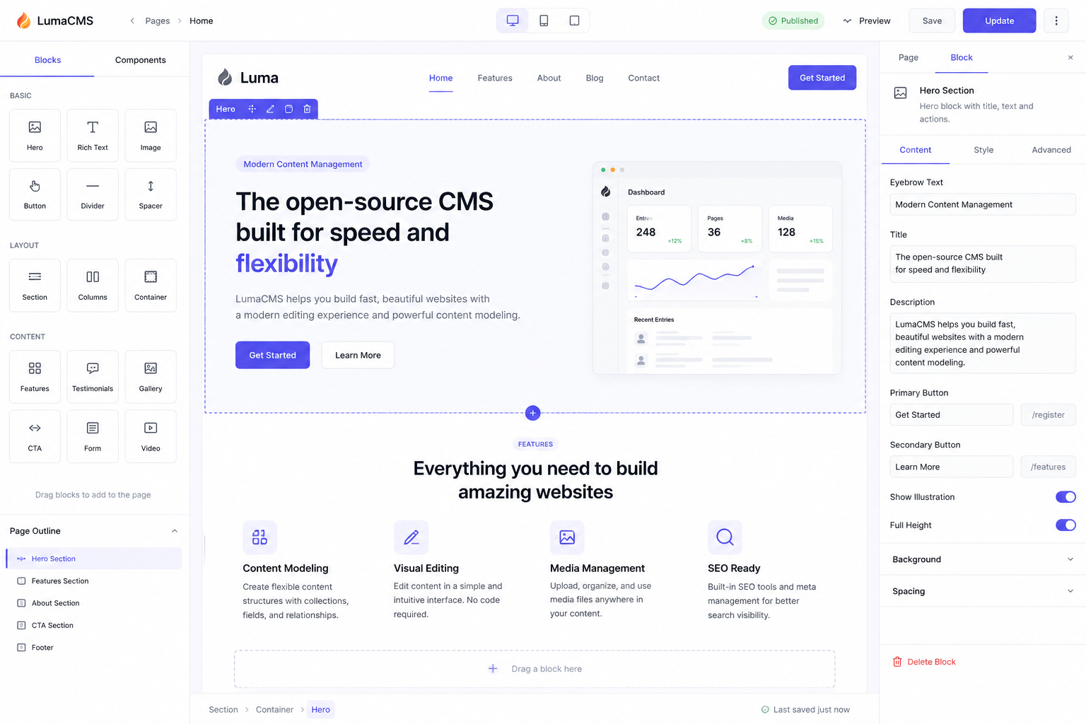 LumaCMS — Modern AI-Native Content Management System