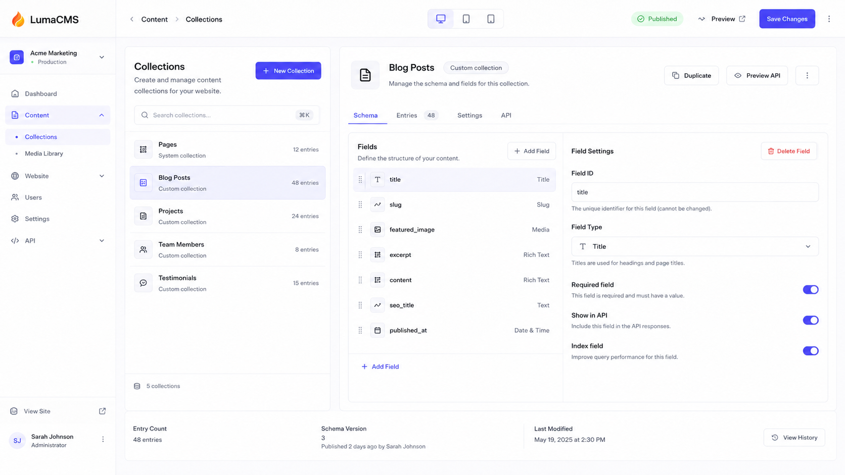 LumaCMS — Modern AI-Native Content Management System