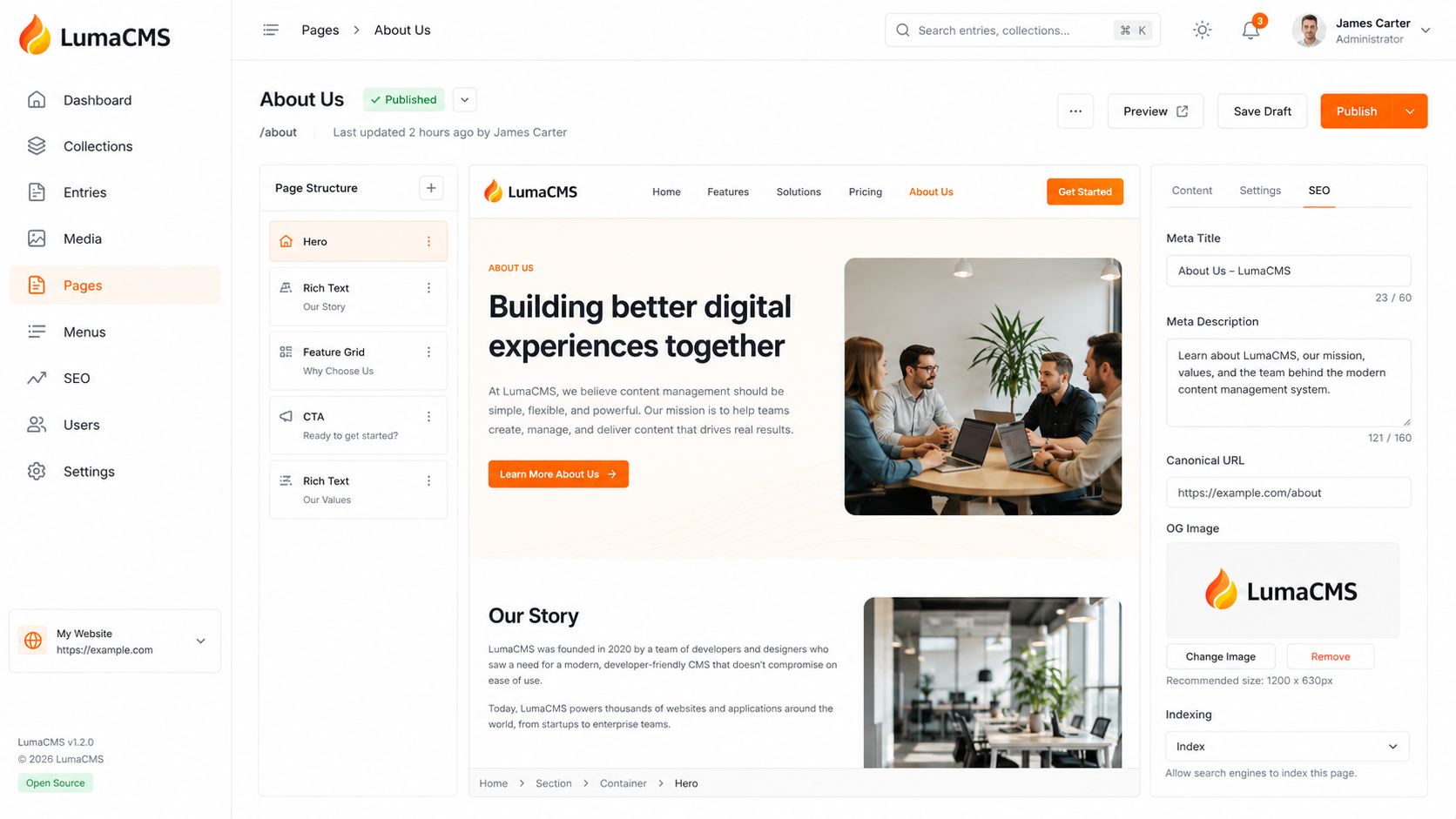 LumaCMS — Modern AI-Native Content Management System